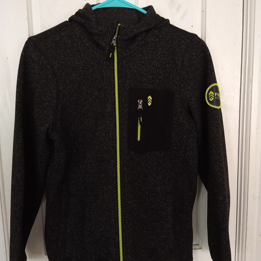 Free Country Boys black Jacket with hood Medium 10/12